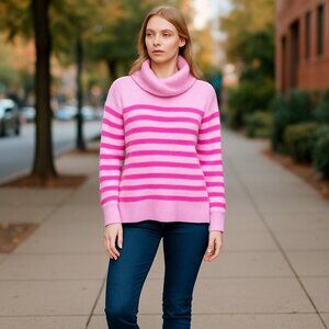 NWT LOFT Stripe Cowl Neck Tunic Sweater Super Oversized